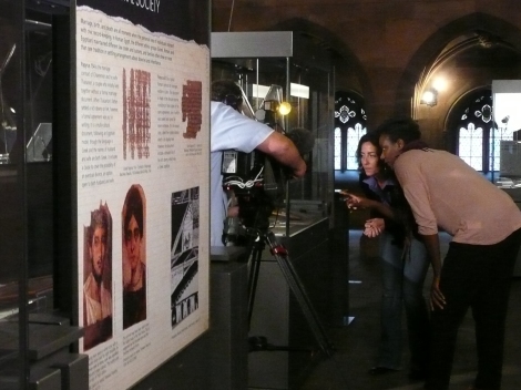Roberta Mazza and Elaine Dunkley being filmed for the BBC